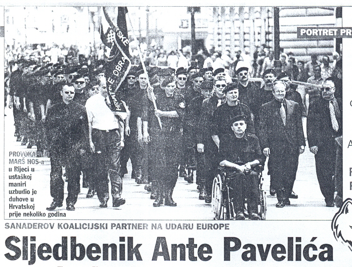 NeoNazi Anto Djapic and his blackshirts group on the city of Rijeka  1999