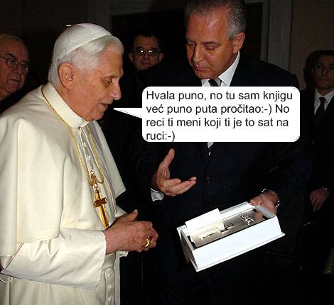 CROATIAN PRIME MINISTER IVO SANADER LIKE FALSE CATHOLIC- IN THE MORNING STEALS BUT IN THE AFTERNOON GOES IN THE CHURCH